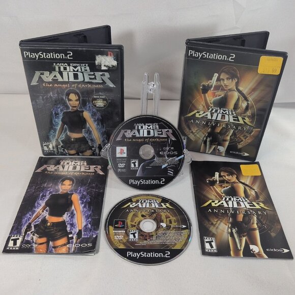 Lara Croft Tomb Raider The Angel of Darkness & Anniversary Sony PS2 Lot TESTED - Picture 1 of 14